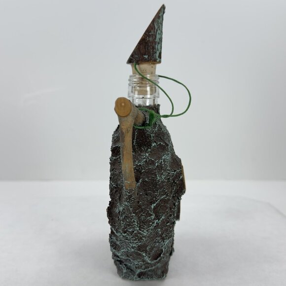 Vintage Austrian Decanter Glass Bottle Scenic Linz Tree Bark Design Cork Stopper - Picture 5 of 12